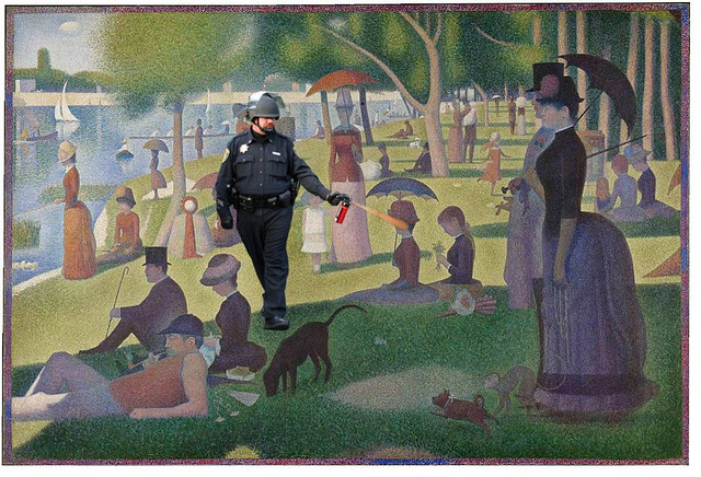 Sunday in the Park, pepper sprayed
